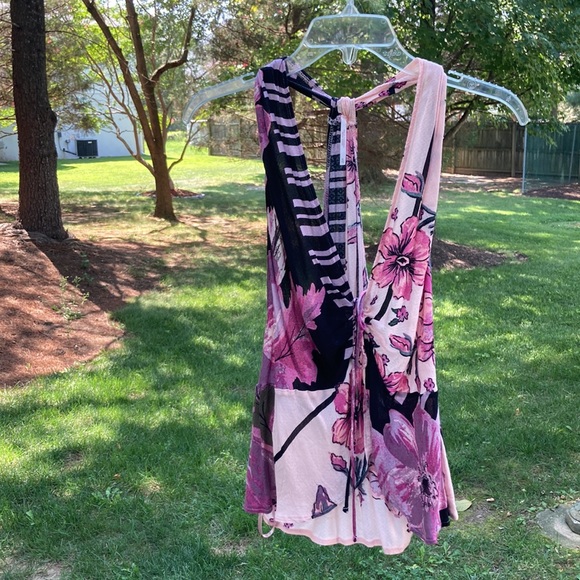 Floral Free People halter XL, pinks and black, NWT - Picture 2 of 15